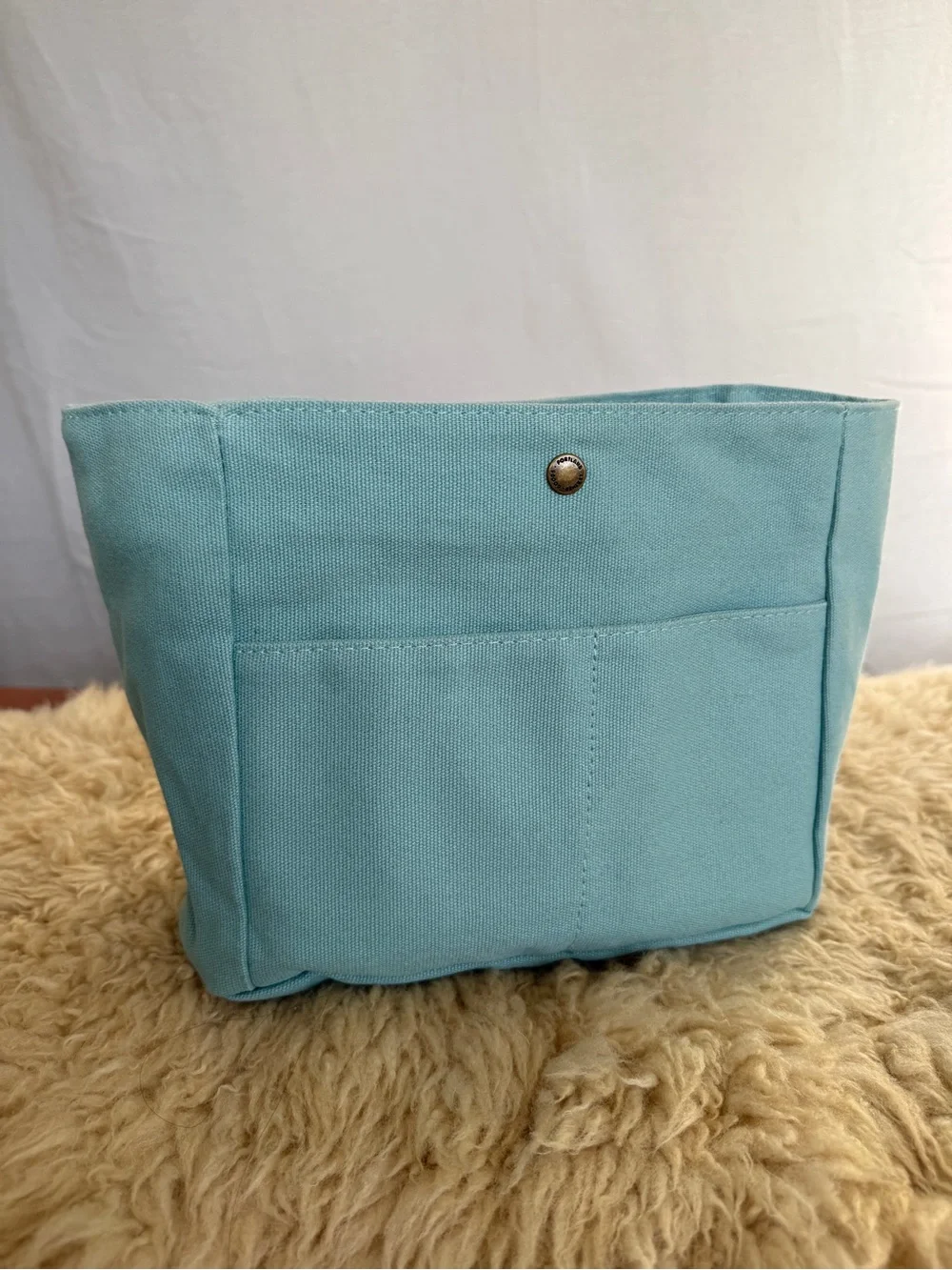 Portland Leather Light Teal Canvas Tote Organizer Bag - Picture 3 of 8